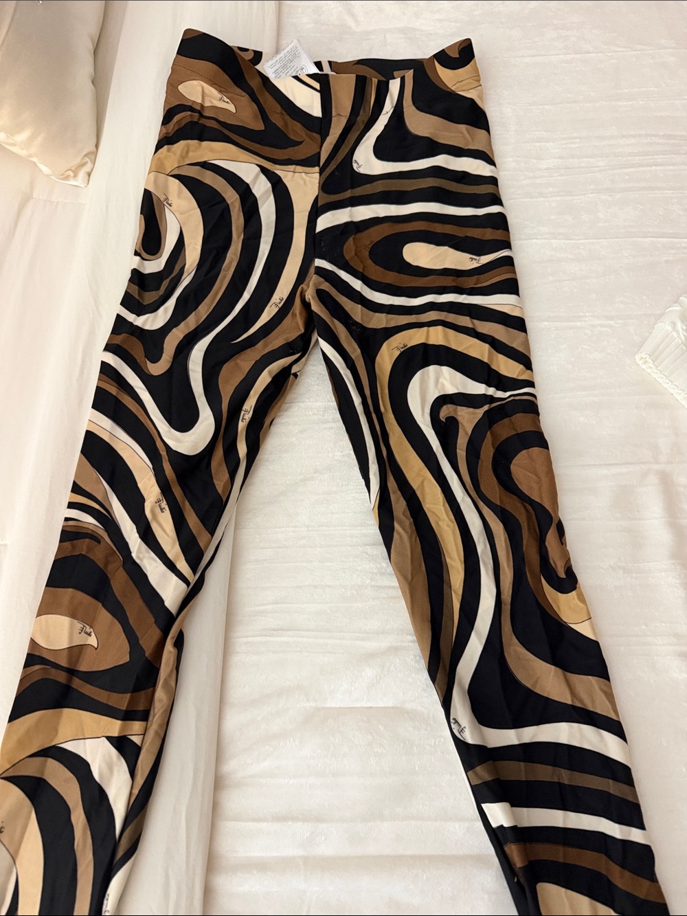 Emilio Pucci Black, Brown and Cream Swirl-Print